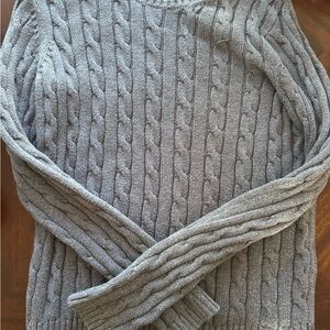 Gray Cable Knit Women's Sweater